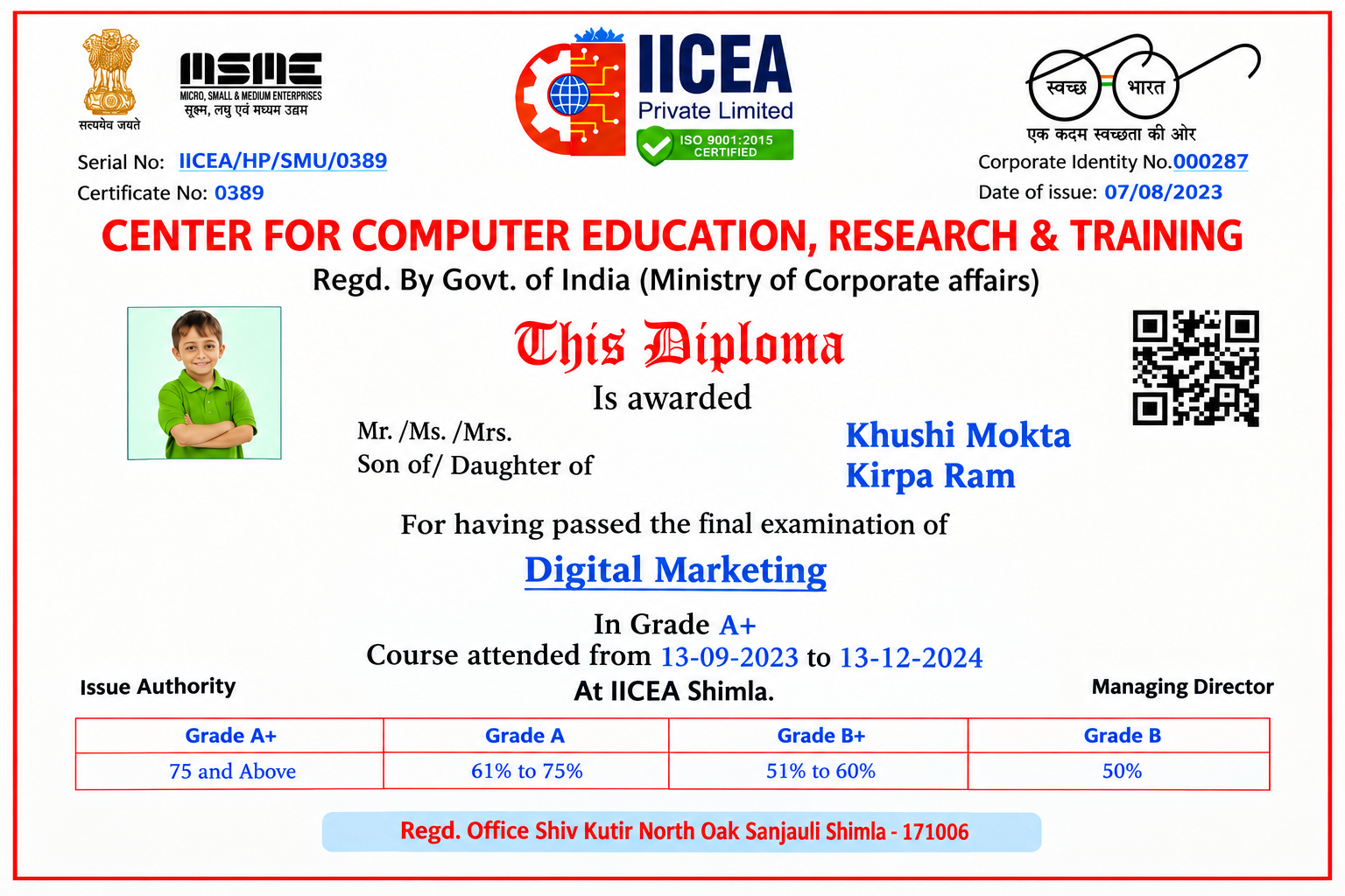 IICEA Certificate